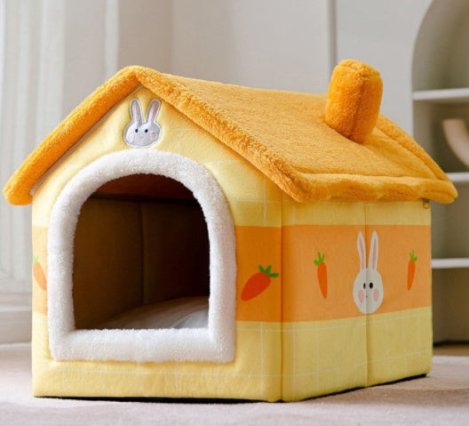 Foldable Pet Winter Villa Bed