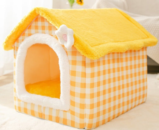 Foldable Pet Winter Villa Bed