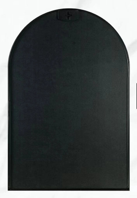 Black 20x30 Inch Metal Arch Bathroom Mirror