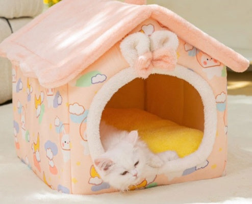 Foldable Pet Winter Villa Bed