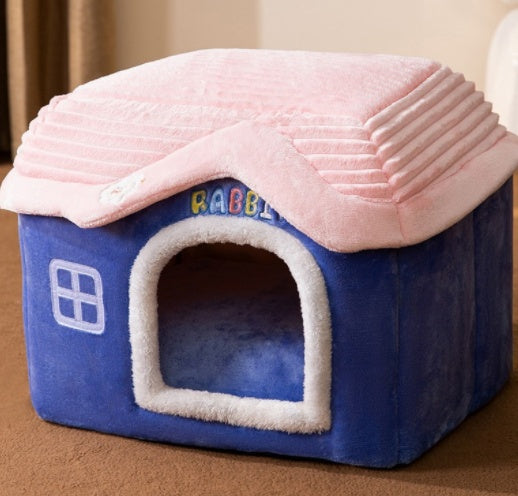 Foldable Pet Winter Villa Bed