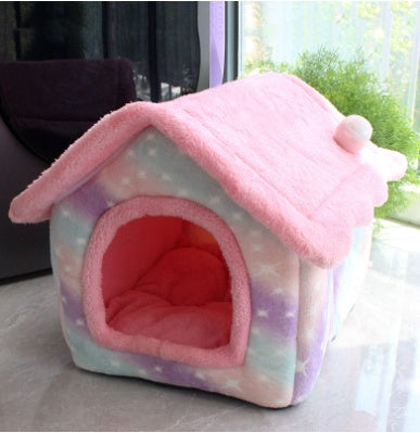 Foldable Pet Winter Villa Bed