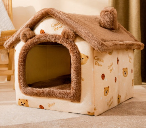 Foldable Pet Winter Villa Bed