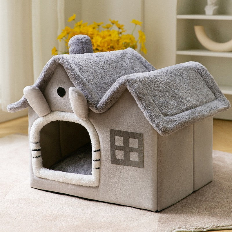 Foldable Pet Winter Villa Bed