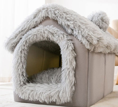 Foldable Pet Winter Villa Bed