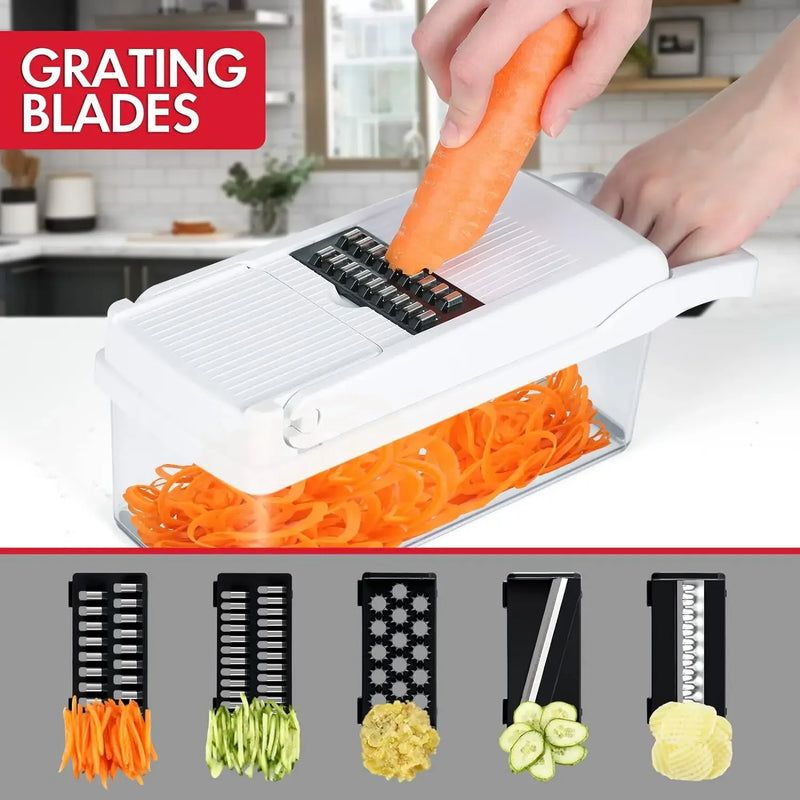 Kitchen vegetable cutter Multi-functional home vegetable cutter Potato cutter slicer Salad dicer Grater,14pcs