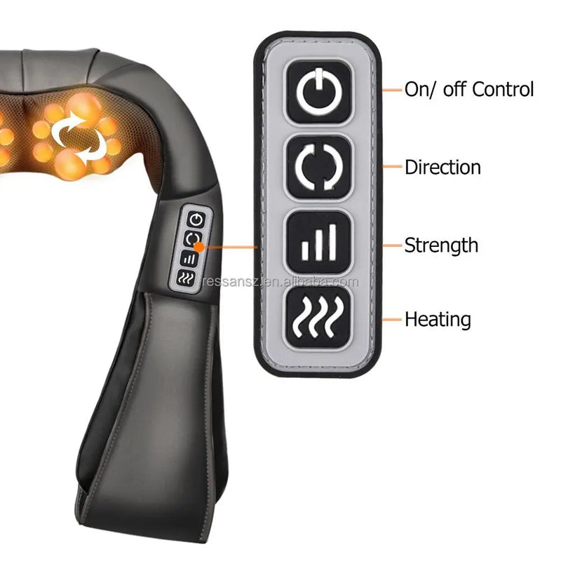 Neck Massager Deep Tissue 3D Kneading Portable, with Heat, Shiatsu Massager for Neck, Back, Shoulder, Foot