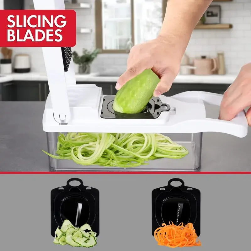 Kitchen vegetable cutter Multi-functional home vegetable cutter Potato cutter slicer Salad dicer Grater,14pcs