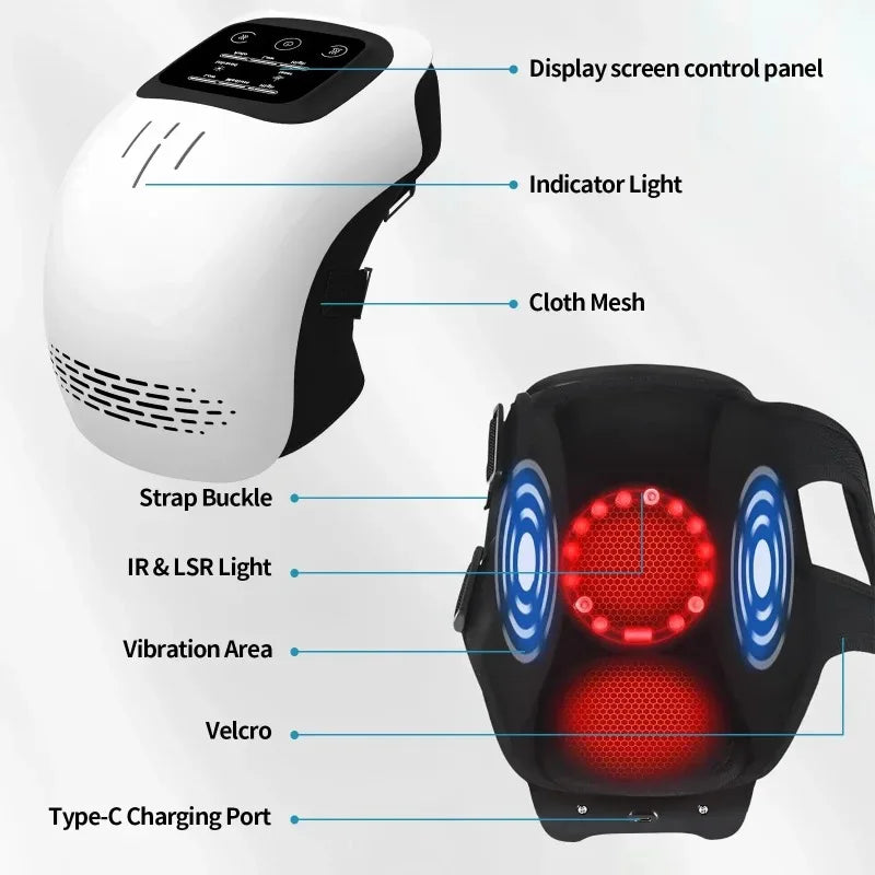 2025 Style Electric Knee Massager Intelligent Electric Knee 3Modes Vibrating Hot Compress and Red Light Therapy Health Equipment