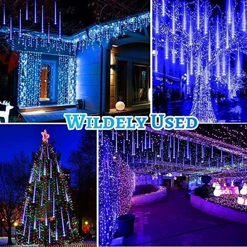 Solar LED Meteor Shower Light Holiday String Light Waterproof Fairy Garden Decor Outdoor Led Street Garland Christmas Decoration