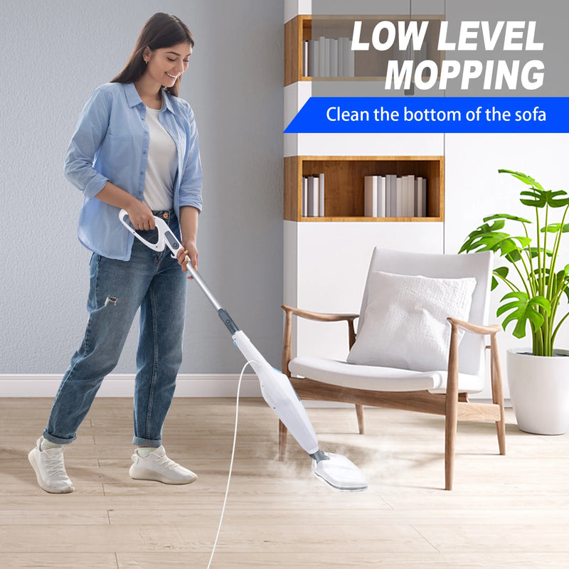 DayPlus Steam Mop & Detachable Steam Cleaner, 1500W Powerful Floor Steamer for Carpet Laminate Hardwood,2 Washable Pads, 400ml