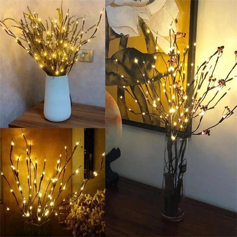 New 2024 Creative Willow Twig Branch Lights 20 LEDs Christmas Decoration for Home Noel Kerst Xmas Decoration Navidad 2023