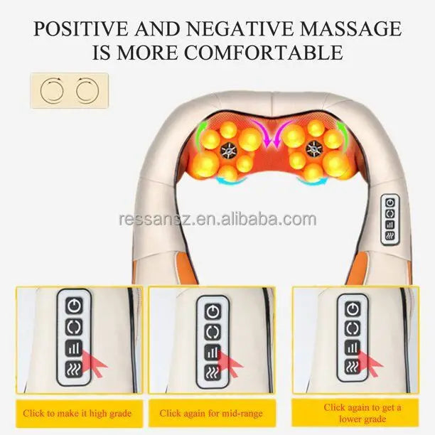 Neck Massager Deep Tissue 3D Kneading Portable, with Heat, Shiatsu Massager for Neck, Back, Shoulder, Foot