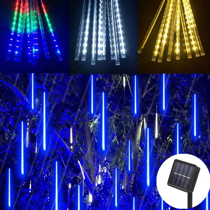 Solar Led Light Outdoor Meteor Shower Rain Lights Waterproof Garden Decor Outdoor Street Garland New Year Christmas Decoration