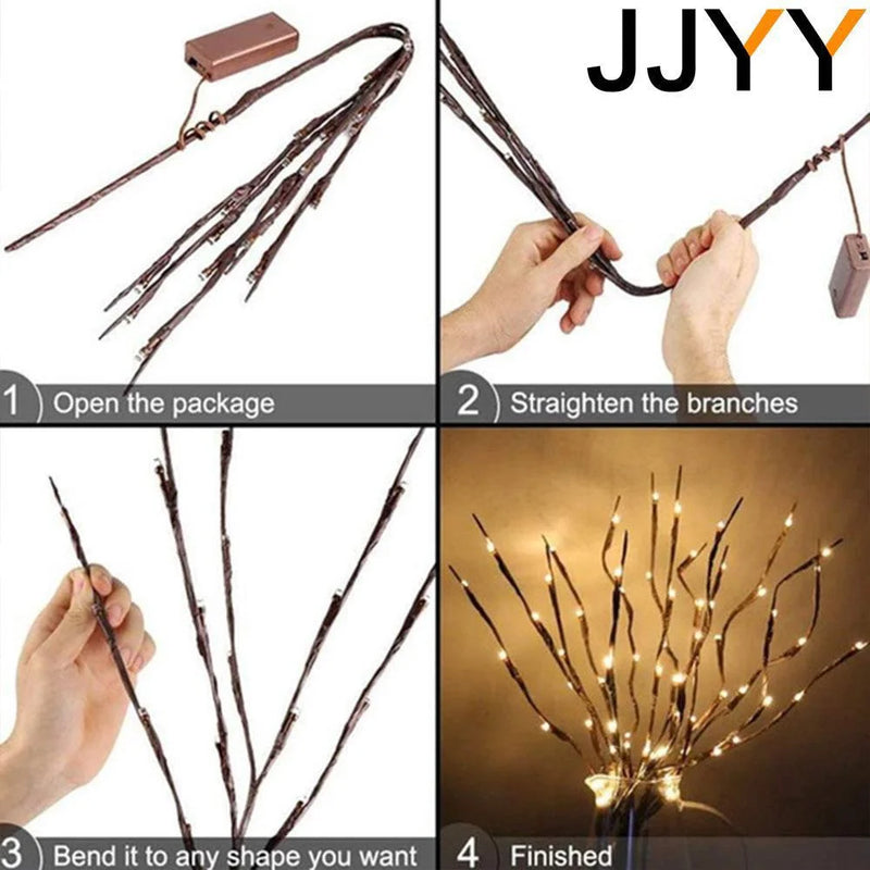 New 2024 Creative Willow Twig Branch Lights 20 LEDs Christmas Decoration for Home Noel Kerst Xmas Decoration Navidad 2023