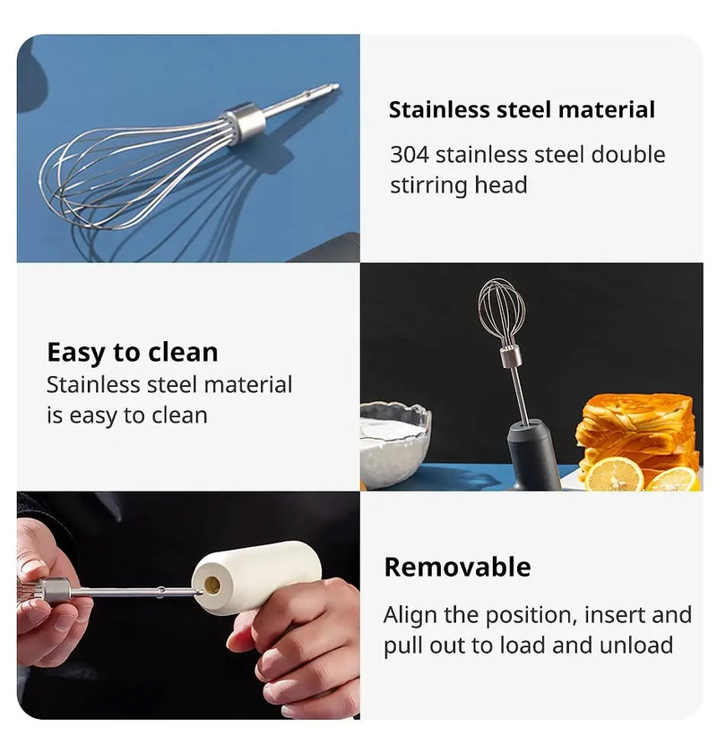 1 PCS Wireless Electric Food Mixer Portable 3 Speeds Egg Beater Baking Dough Cake Cream Mixer Kitchen Tools