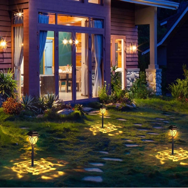 2pcs/Lot Led Solar Lawn Lights Outdoor Waterproof Warm Light Garden Decoration Lamp For Walkway Path Villa Yard Driveway