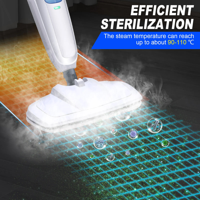 DayPlus Steam Mop & Detachable Steam Cleaner, 1500W Powerful Floor Steamer for Carpet Laminate Hardwood,2 Washable Pads, 400ml