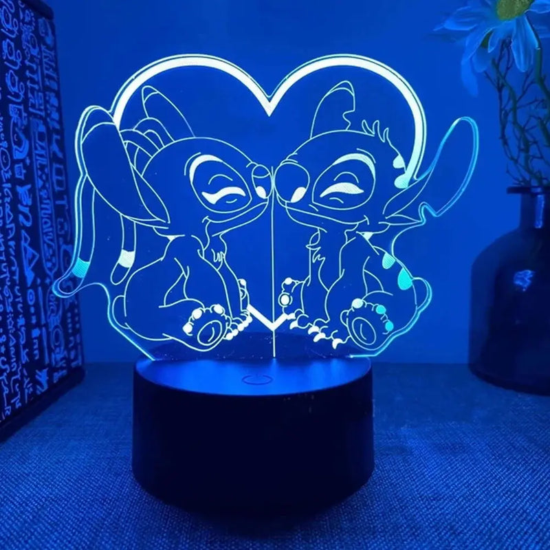 3D Illusion Stitch Night Light with Remote Control and Smart Touch Room Decor Lamp Birthday Valentine's Day Christmas Gifts