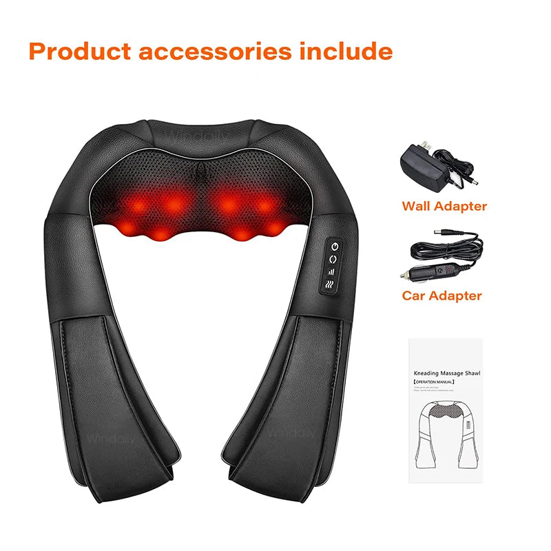 Shiatsu Neck and Shoulder Massager With Heat Electric Back Massager for Christmas, Thanksgiving