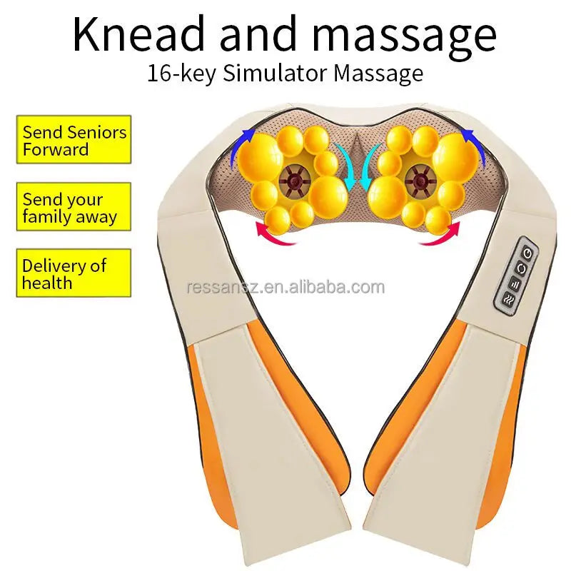 Neck Massager Deep Tissue 3D Kneading Portable, with Heat, Shiatsu Massager for Neck, Back, Shoulder, Foot