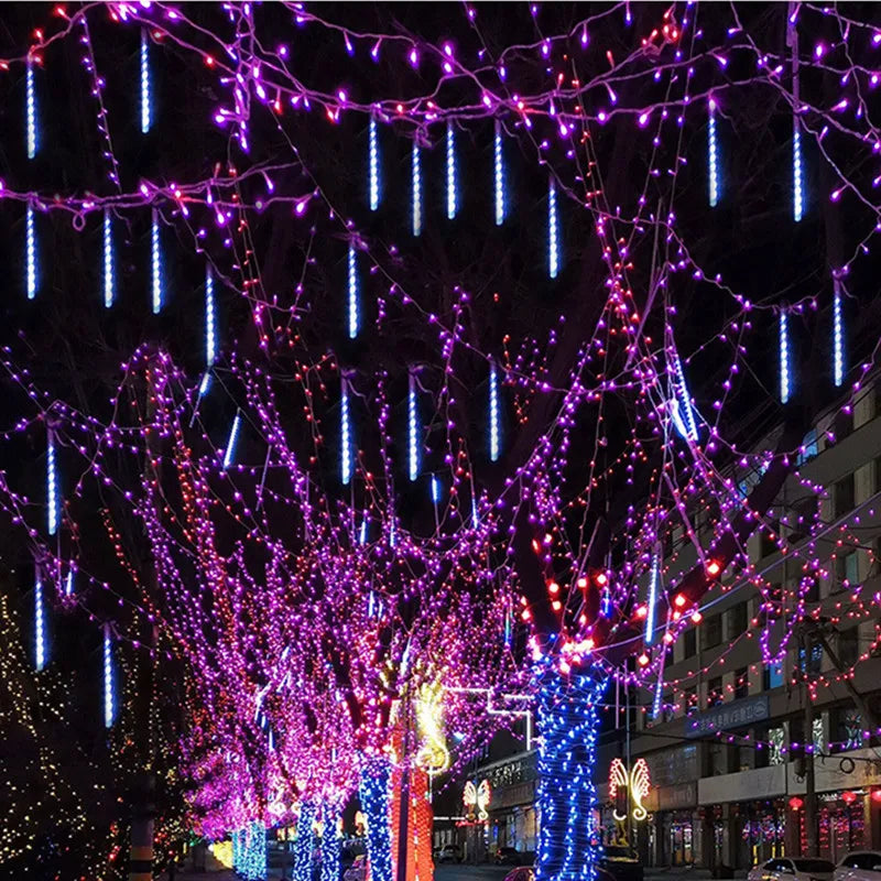 Solar Led Light Outdoor Meteor Shower Rain Lights Waterproof Garden Decor Outdoor Street Garland New Year Christmas Decoration