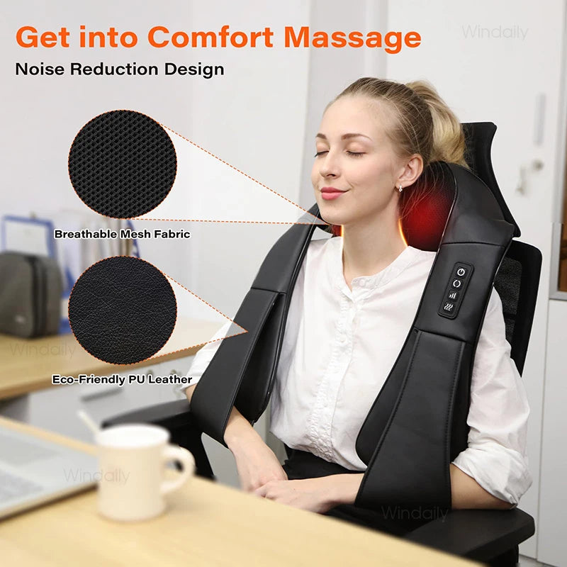 Shiatsu Neck and Shoulder Massager With Heat Electric Back Massager for Christmas, Thanksgiving