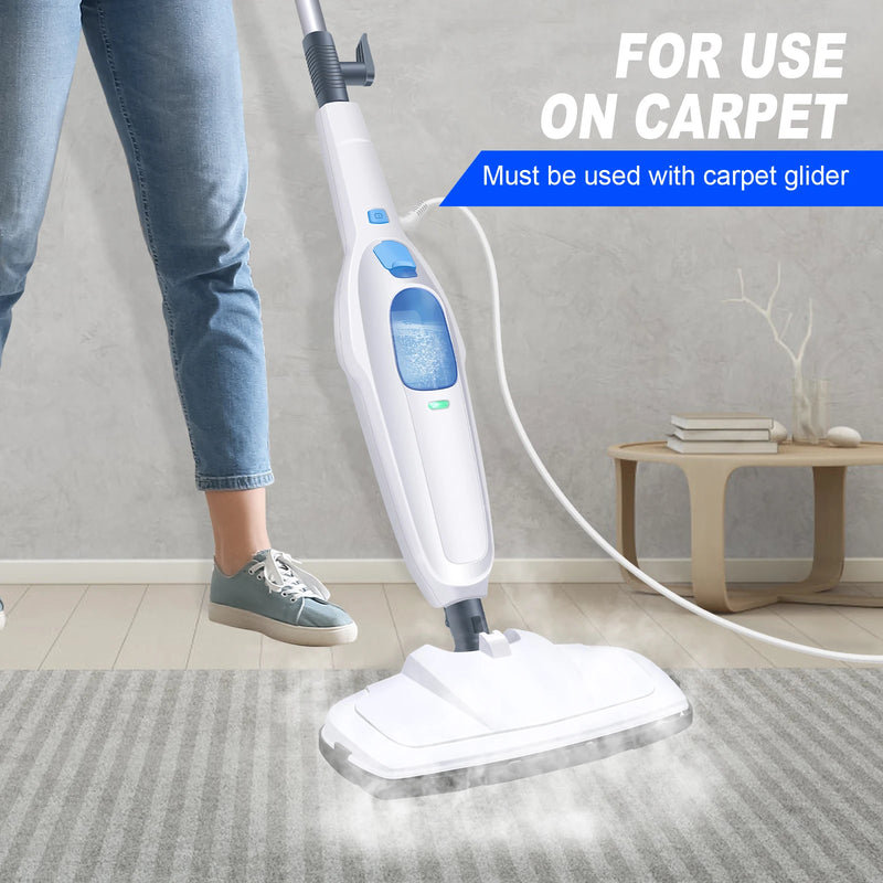DayPlus Steam Mop & Detachable Steam Cleaner, 1500W Powerful Floor Steamer for Carpet Laminate Hardwood,2 Washable Pads, 400ml