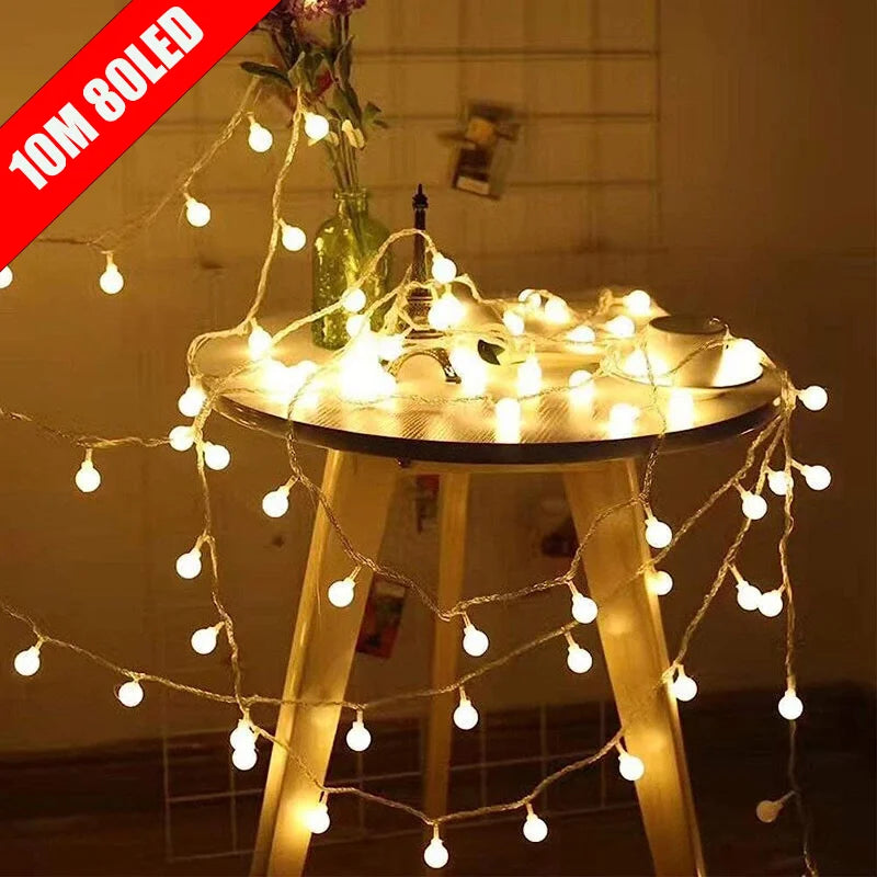 Led Ball String Lights USB/Battery Operated String Lights Outdoor Globe Fairy Light for Wedding Halloween Garden Christmas Decor