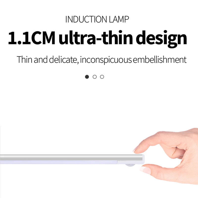 Cabinet Light USB Rechargeable Motion Sensor Led Three Colors In One Lamp For Kitchen Wardrobe Indoor Lighting 10/20/30/40/50cm