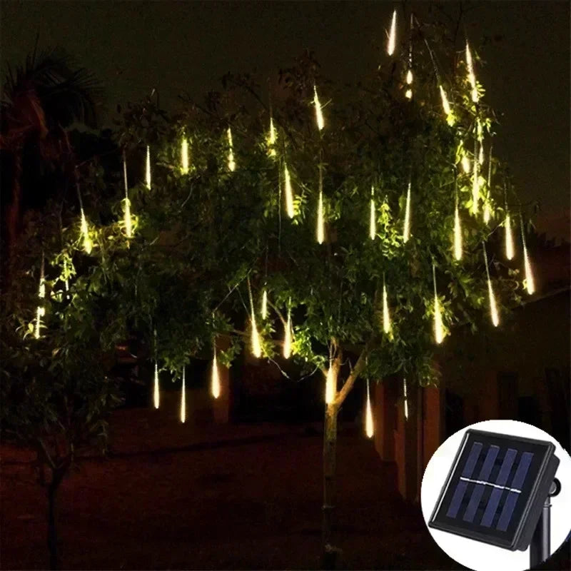 Solar LED Meteor Shower Light Holiday String Light Waterproof Fairy Garden Decor Outdoor Led Street Garland Christmas Decoration