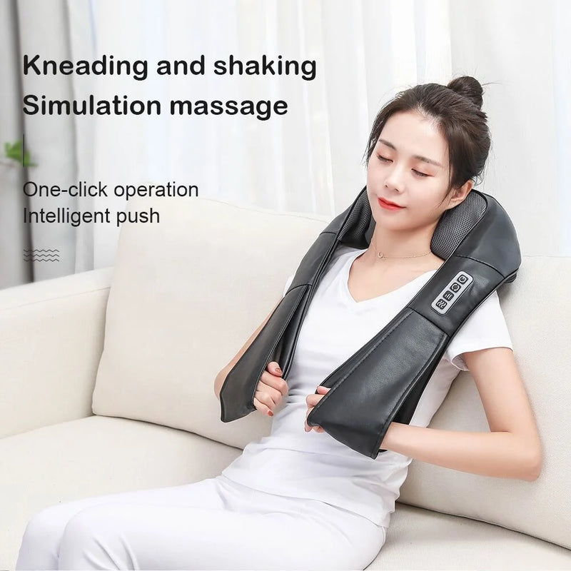 Neck Massager Deep Tissue 3D Kneading Portable, with Heat, Shiatsu Massager for Neck, Back, Shoulder, Foot