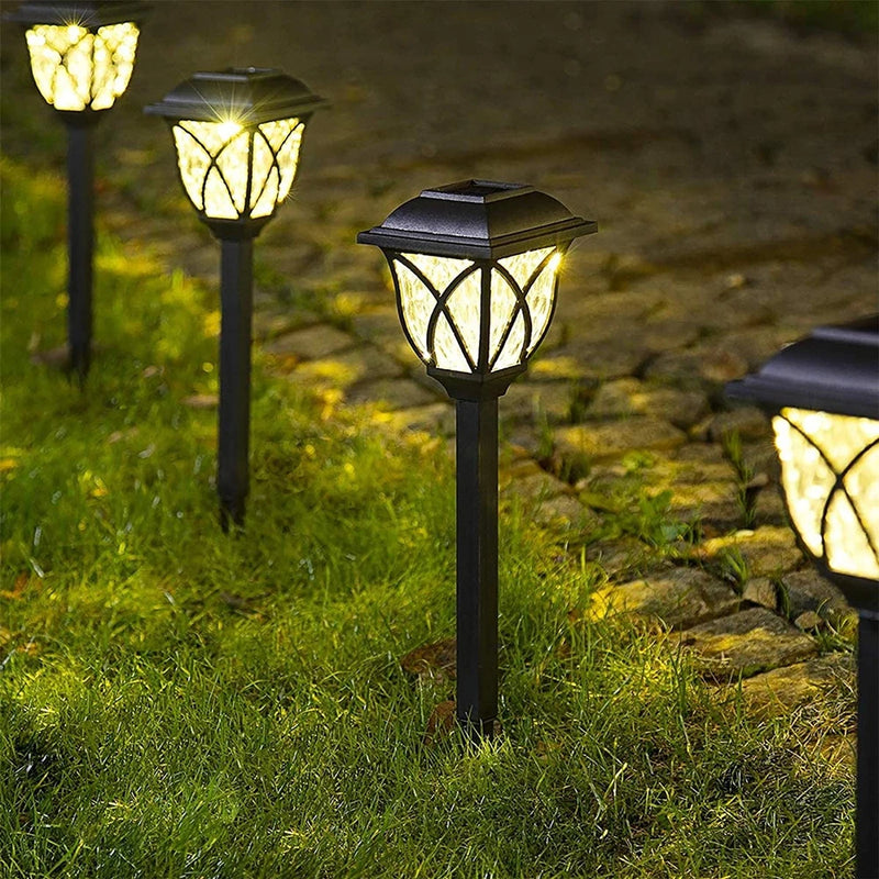 2pcs/Lot Led Solar Lawn Lights Outdoor Waterproof Warm Light Garden Decoration Lamp For Walkway Path Villa Yard Driveway