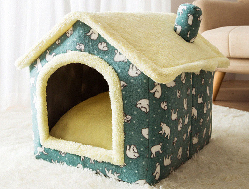 Foldable Pet Winter Villa Bed