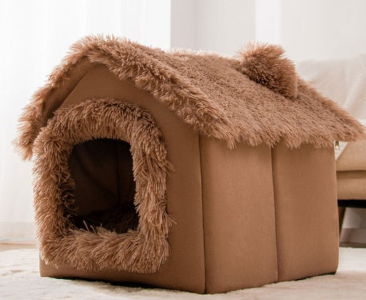 Foldable Pet Winter Villa Bed