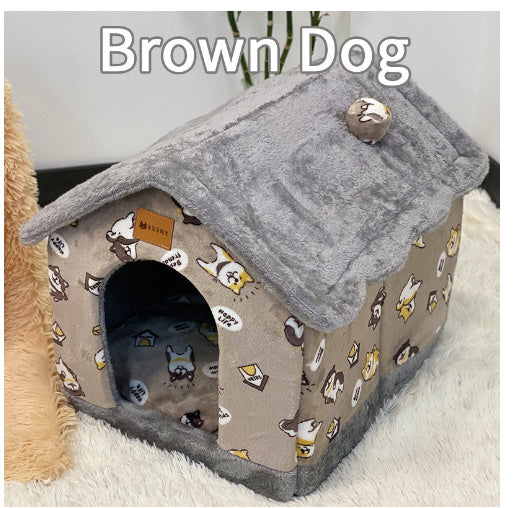 Foldable Pet Winter Villa Bed