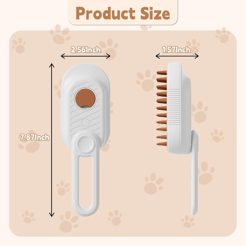 Cat Steam Brush For Shedding 3 In 1 Cat Steamy Brush Cleanser With Foldable Handle Pet Spa Brush For Cats Dogs Defur Comb For Cats Steam Brush For Cats Pet Spray Hair Removal Comb