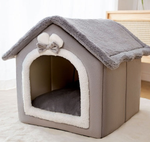 Foldable Pet Winter Villa Bed